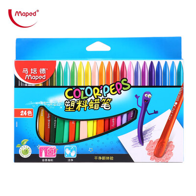 

Maped Universal Bright Colorful Bar Plastic Crayon with 24 Colors