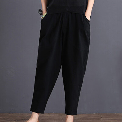 

Tailored Women Casual Solid Trousers Pants Trousers Ladies Loose Pants