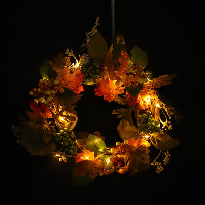 

Tailored Autumn Maple Rattan Berry Maple Leaf Door Wreath Door Wall Ornament Christm