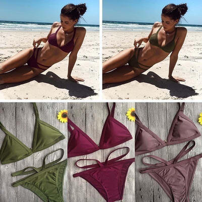 

Women Bikini Bandage Push-Up Padded Bra Brazilian Swimwear Swimsuit Bathing UK