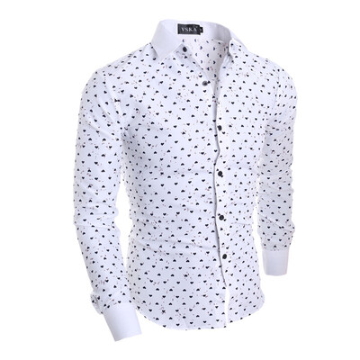 

Fashion Print Slim Casual Long Sleeve Shirt