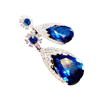 

Earring New Arrival Oversized Gemstone Drop Earrings Exaggerated Bride Long Earrings