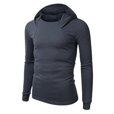 

Men Long Sleeve Hoodie Hooded Sweatshirt Plain Overcoat Pullover Jumper -3XL