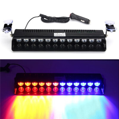 

12-light Car Emergency Strobe Light Bar Warning Flash Visor Deck Dash Lamp