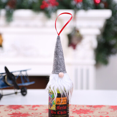 

〖Follure〗Christmas Wine Bottle Set Santa Decoration Xmas Bottle Cap Xmas Decor Beige