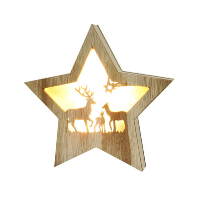 

〖Follure〗Wooden Five Pointed Star LED Lights Christmas Halloween Decoration Bedside Lamp