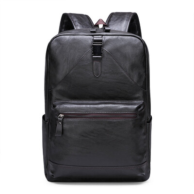 

New mens bag fashion large capacity mens backpack casual soft leather backpack