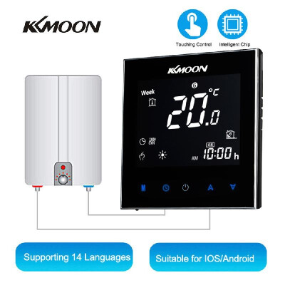 

KKmoon Digital WaterGas Boiler Heating Thermostat with WiFi Connection & Voice Control Energy Saving AC 95-240V 5A Touchscreen LC