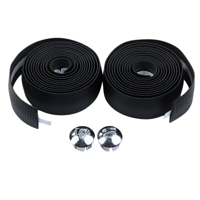 

Road Bike Bicycle Handle Bar Grips Carbon Fiber Tape Belt with Plugs Black
