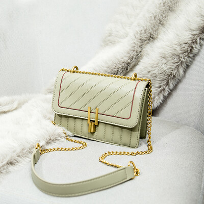 

Foreign style messenger bag female Joker ins Lingge chain small square bag slung bag