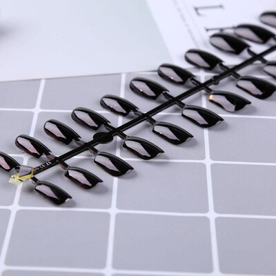 

24pcspack Short Flat-headed Fake Nails Plastic False Nail Art Nail Tips