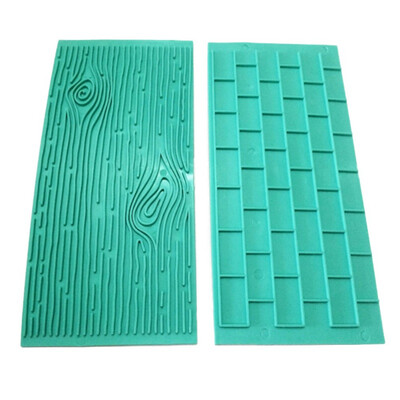 

2 pc Embossing mould fondant cake skirt mould bark walls Tree Bark Brick Wall Silicone Mat Fondant Cake Decorating Tools