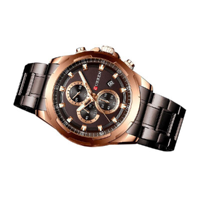 

Curren 8354 Men Watch Waterproof Quartz Wrist Watch Multifunctional Business Calendar Alloy Case Stainless Steel Band Watch