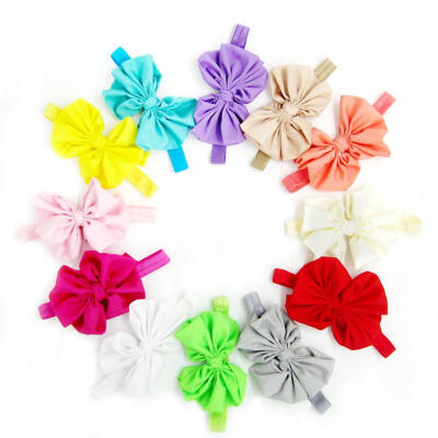 

12pcs Girls Baby Children Sat Headband Hair Bow Band Accessories