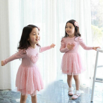 

Girls Kids Dresses One Piece Lace Floral Toddlers Children Princess Dress 1-6 Y