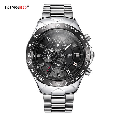 

Genuine steel belt fake three-eye mens watch waterproof casual sports large dial mens watch 8814