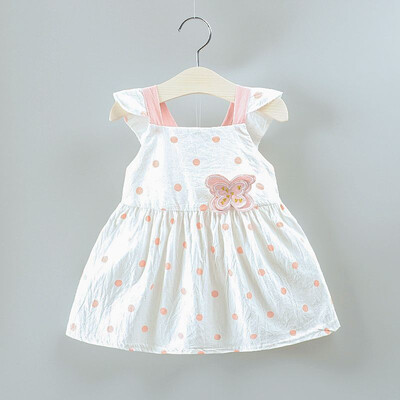 

Summer Girls Fruit Print Princess Cute Casual Short Sleeve Dress Round Collar Sweet Dress For 12-24 Months
