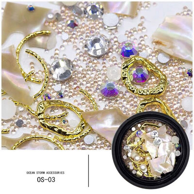 

Toponeto Nail Jewelry Ocean Storm Nail Drill Micro Drill Crystal Sand Shell Metal Jewelry