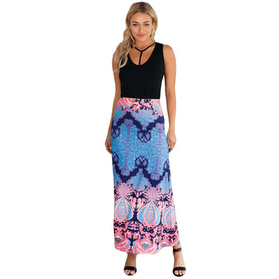 

Floral Print Bohemian Mopping Skirt 65035