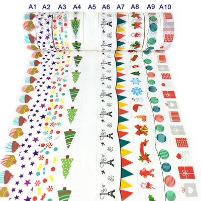 

500cm Christmas Cartoon Decorative Washi Tape Sticker DIY Scrapbook Album Decor