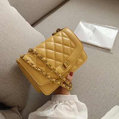 

Qiao Bani 2019 new Korean fashion Dongdaemun simple rhombic chain flip bag shoulder diagonal female bag