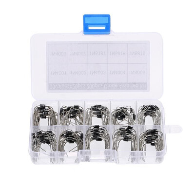 

200PCS Rectifier Diode Assorted Kit 10Values 1N4001 1N4002 1N4003 1N4004 1N4005 1N4006 1N4007 1N5817 1N5818 1N5819