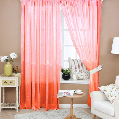 

Solid Color Window Curtain Flower Sheer Voile Tulle Valances for Bedroom