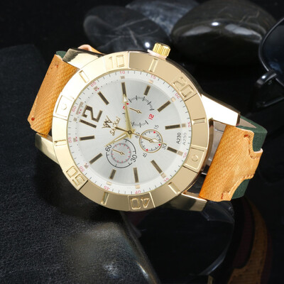 

Gobestart Luxury Men Watch Business Large Dial Watch Fashion Quartz Silica Gel Belt Watch