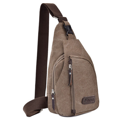 

Vintage Mens Canvas Military Bag Zipper Pocket Shoulder Travel Bag Hiking Small Bag BlackKhakiCoffee