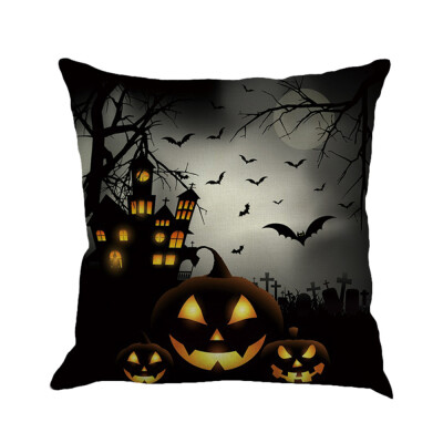 

Siaonvr Happy Halloween Pillow Cases Linen Sofa Cushion Cover Home Decor A