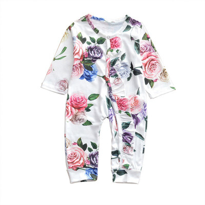 

Autumn Baby Rompers Girl Casual Floral Print Romper Infant Long Sleeve Jumpsuit Costumesborn Children Clothes