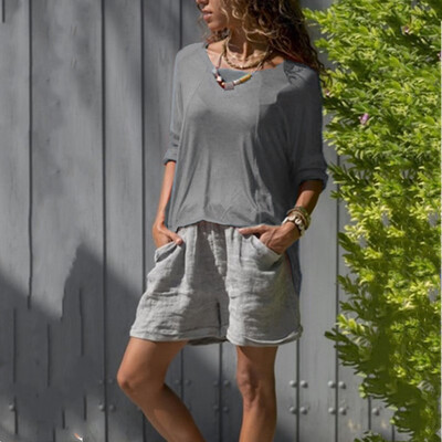 

Starmoon Women Loose Casual O Neck Long Sleeves Solid T Shirts Summer Shirts