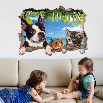 

〖Follure〗Animal 3D Wall Sticker Wardrobe Living Room Bedroom Background Wallpaper