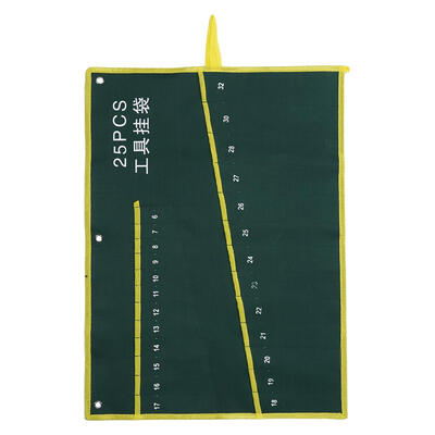 

1Pc Durable Canvas 6810121425 Pockets Spanner Wrench Tool Roll Up Storage Bag GreenWrench Tool Storage BagWrench Bag