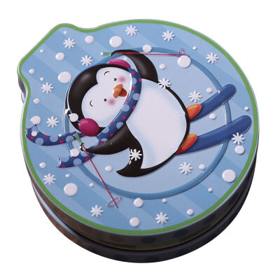 

Christmas Embossing Tinplate Empty Tins With Hanging Rope Candy Cookie Gift Storage Container Decorative Box