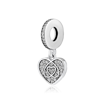

CKK DIY 925 Silver Pendant BeadPrincess Heart Charm CKA060 16516