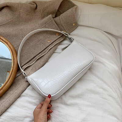 

Minority design European&American personality retro crocodile embossed single shoulder bag 2019 new fashion handbag