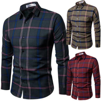 

Mens Luxury Casual Formal Shirt Long Sleeve Slim Fit Business Dress Shirts Tops