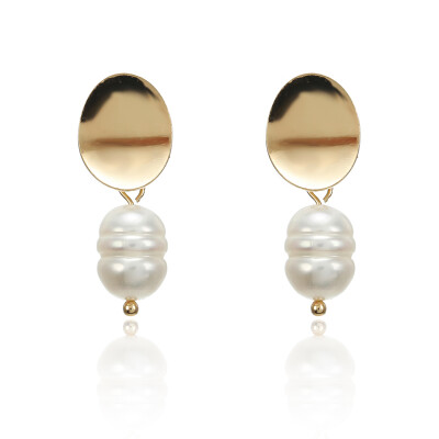 

F37 Modern Womens Drop Earrings 2019 Irregular Special-shaped Gold Pearl Earrings Drop Earrings Fashion Jewelry Gift