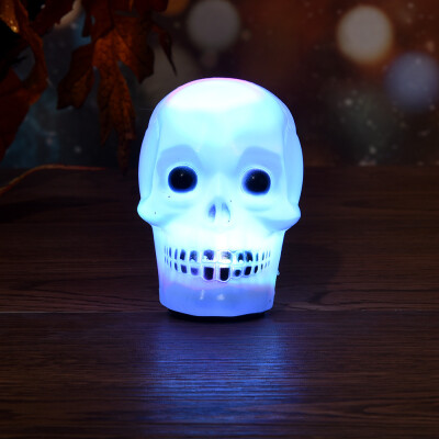 

〖Follure〗LED Flash Skull Night Light Lamp Halloween Colorful Mini Decore Party Trick Gift