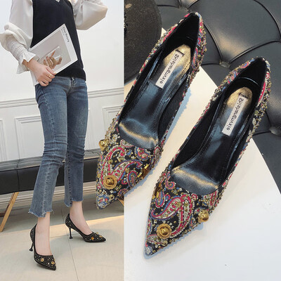 

Net red with the pointed stiletto heels fashion womens shoes new wild Korean fashion shoes a gene