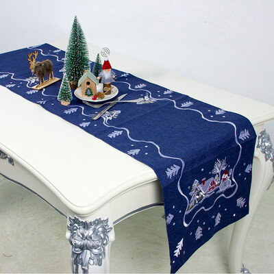 

Siaonvr Christmas Decoration Cloth Art Embroidery Santa Claus Table Tablecloth