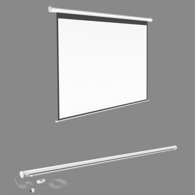 

100 Economy Electric Projector Screen 11 Square format for home cinemaofifce suitable for wallceiling mounting