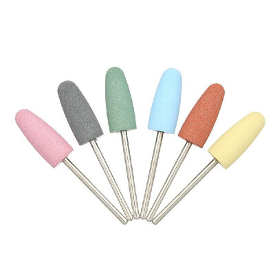 

6pcs Rubber Nail Drills Bits Nail Buffer Cuticle Cutter for Electric Nail Drill Manicure Pedicure Tools