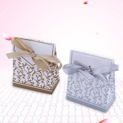 

Greensen 2 Colors 10PCS Elegant Wedding Party Favor Gift Candy Boxes Paper Bags Ribbon Type Hot Sale