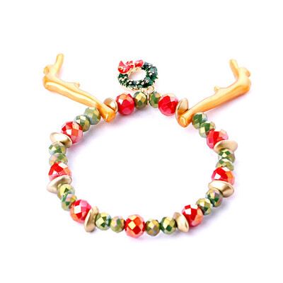 

Christmas Alloy Bracelet Santa Claus Snowman Candy Pandent Cute Gift for Kids US