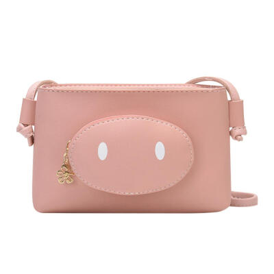 

Cute Pig Women Messenger Bags PU Leather Girls Crossbody Shoulder Handbags