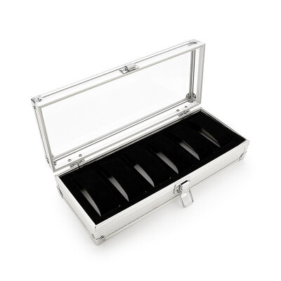 

Watch Box 6 Grid Insert Slots Jewelry Watches Display Storage Box Case Aluminium Jewelry Decoration Winder