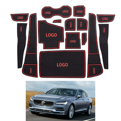 

15pcsset Non-slip Door Groove Slots Pad Cup Holder Mat Car Inner Decor Replacement For Volvo S90