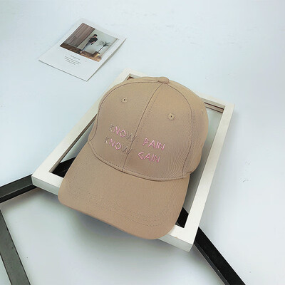 

Korean letters Embroidered Baseball Cap Korean version of mens Street crooked hat outdoor sunshade duck tongue hat